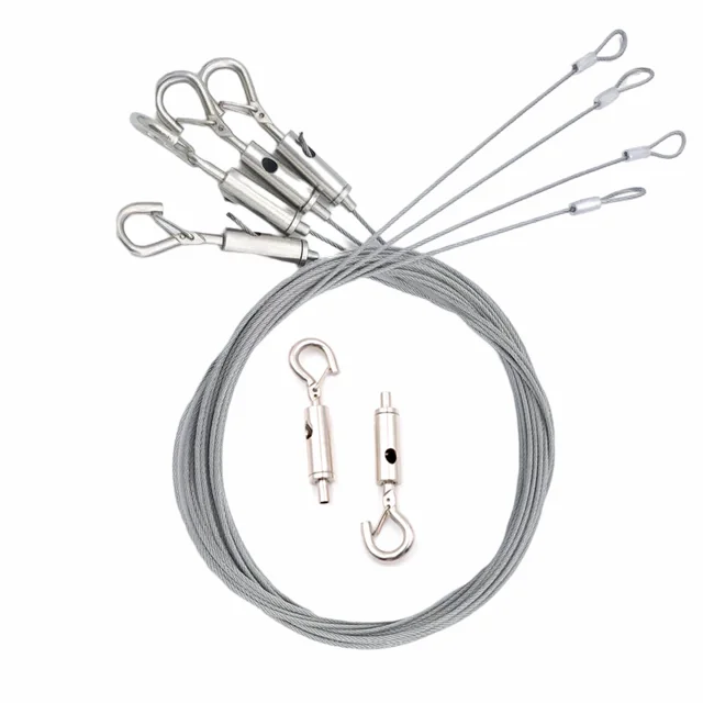 One hook and four lines of plant lamp hanging line   LED lights steel cable for hanging system