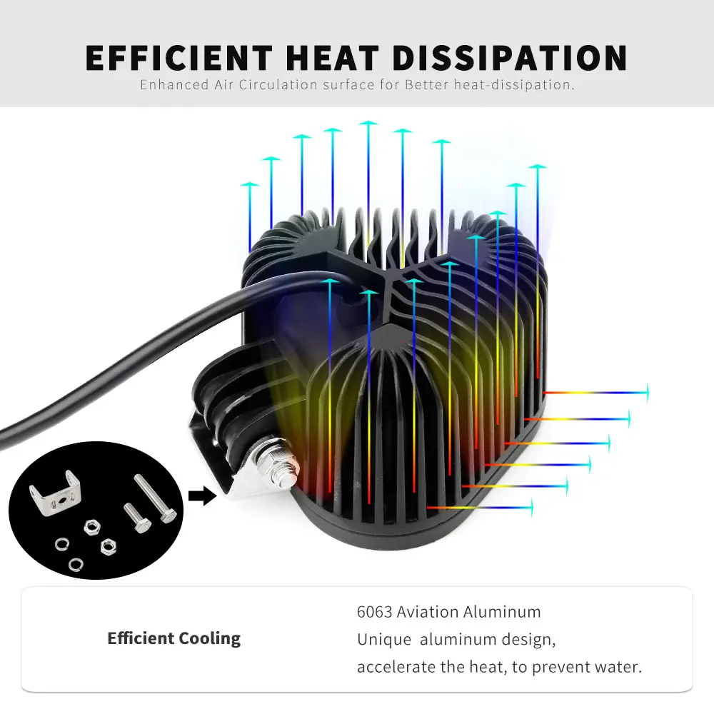 Far Range 4x4 White Amber Strobe Led Fog Light,Off Road Flodd Spot Beam 48w 3Inch 4inch Led Work Light