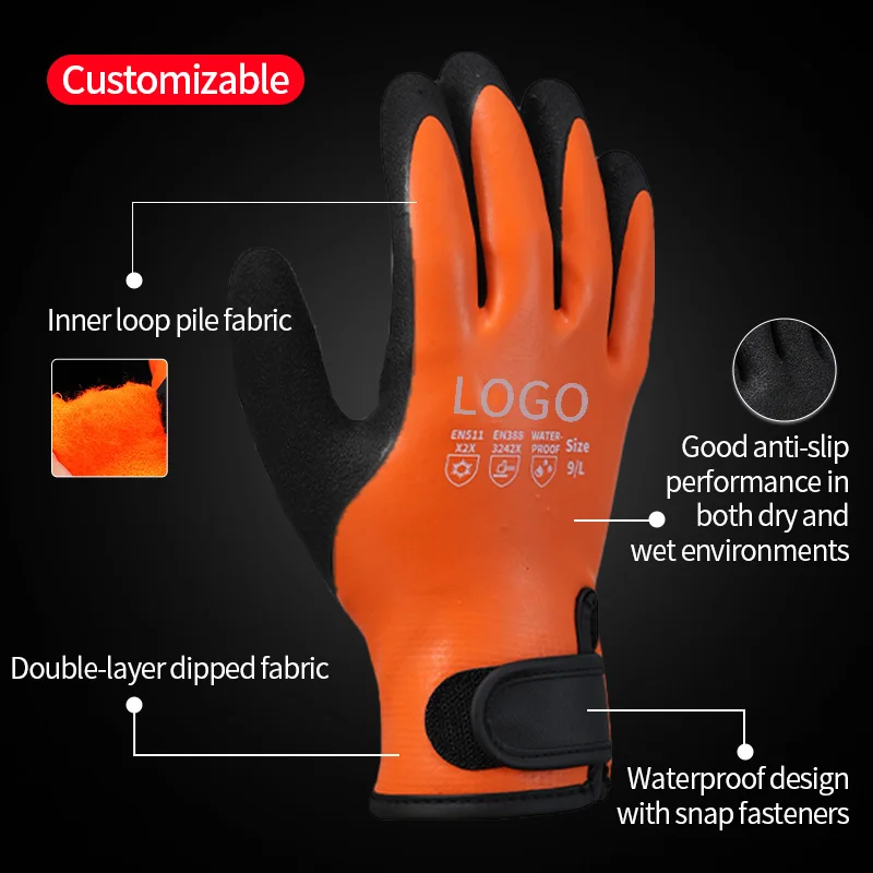 Cheap Chinese Factory Winter Warm Equipment Latex coated Safety Gloves for Work