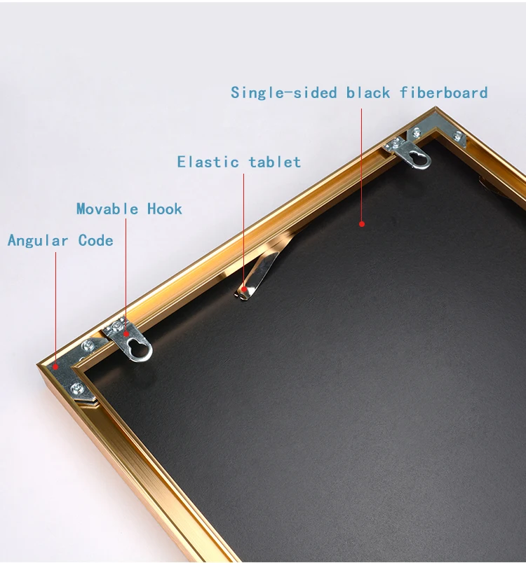 Fashionable Silver Gold Black Photo Frame Custom Size A0 A1 A2 A3 A4 A5 A6 Aluminum Picture Frames for Canvas
