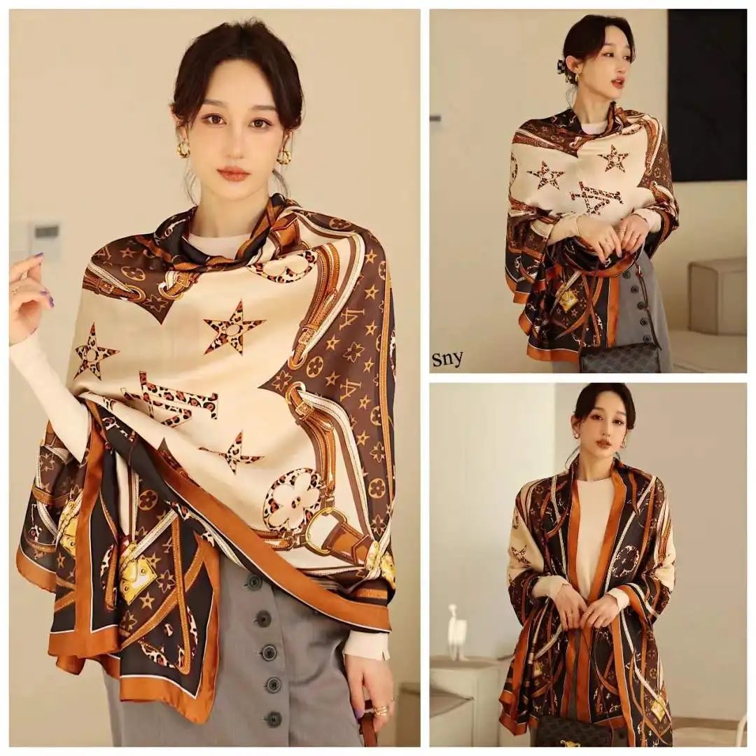 Free shipping luxury women long Silk shawl Scarf hijab