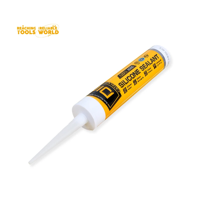 DINGQI Multifunctional Sealant 300ml Fast Cure Acid 100% Silicon Sealant Adhesive Silicone For Construction Silicone Sealant
