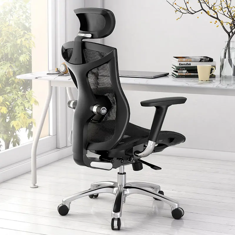 Sihoo wholesale home office furniture boss teenager remastered fabric wooden 4D computer mesh ergonomic chair with footrest