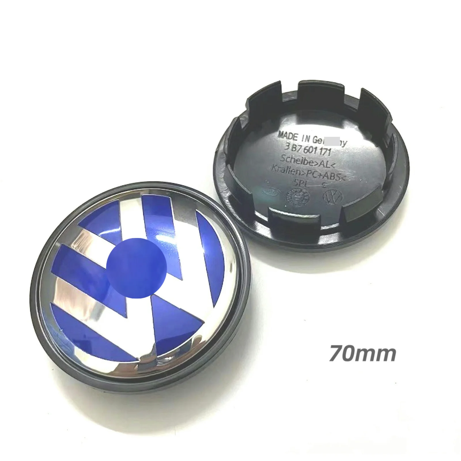 70mm  Wheel Center Caps Chrome & Black Wheel Center Cap Replacement for VW SUV Tiguan Passat Jetta Atlas Arteon Touran