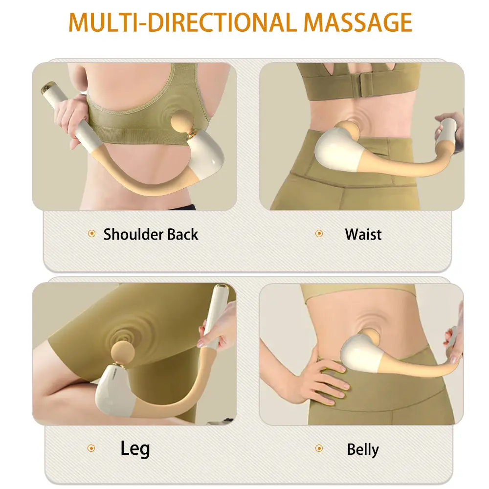 Extended handle high speed deep tissue massage product with color touch screen Handheld massage gun back massager