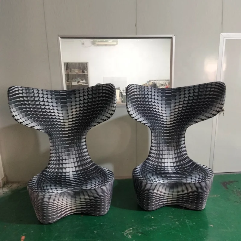 Modern art design whale mermaid tail lounge chair, hotel lobby, creative high back chair