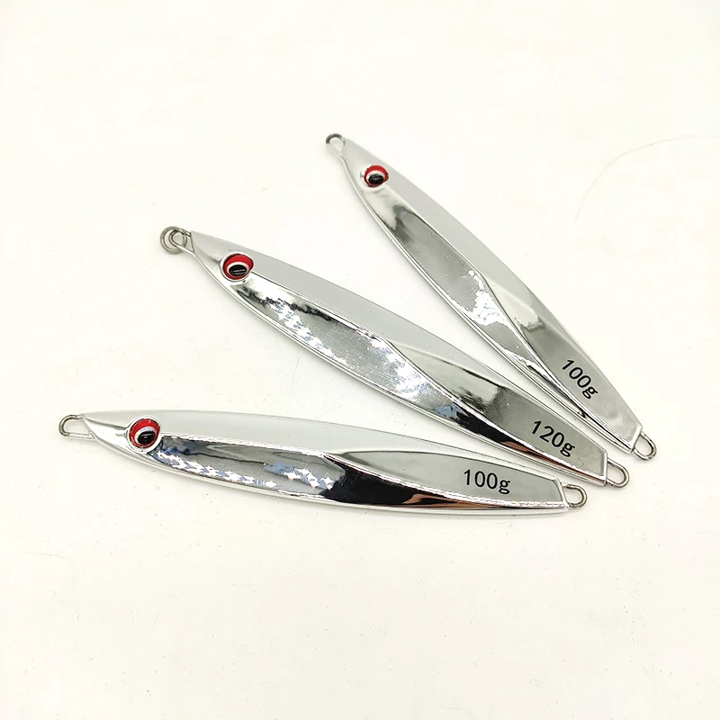 Chrome metal jig plated metal lure slow pitch jigging   saltwater boat fishing