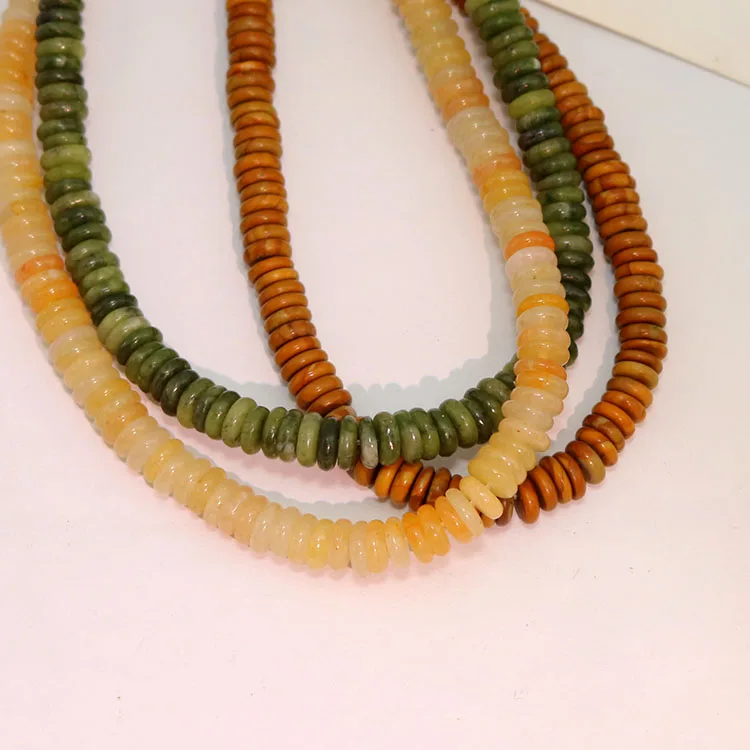 SB7212 Multicolor Natural Semi-Precious Stone Gemstone Turquoise Tyre Wheel Disc Heishi Beads for DIY Jewelry Making