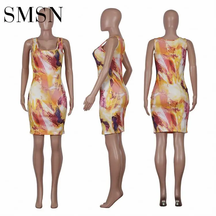 Summer women wholesale clothing sleeveless bodycon Fashion Women Casual Plus Size Dress For Women