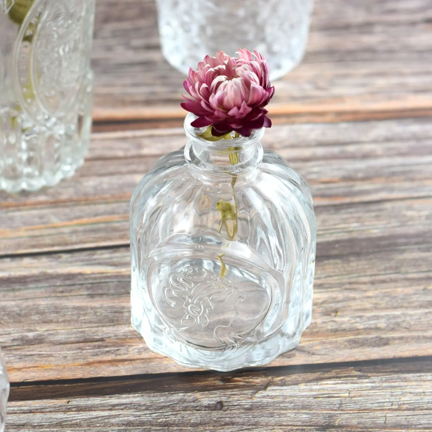 Glass Bud Vase Set of 10 Clear Bud Vases in Bulk for Small Flower Centerpieces and Rustic Decorations