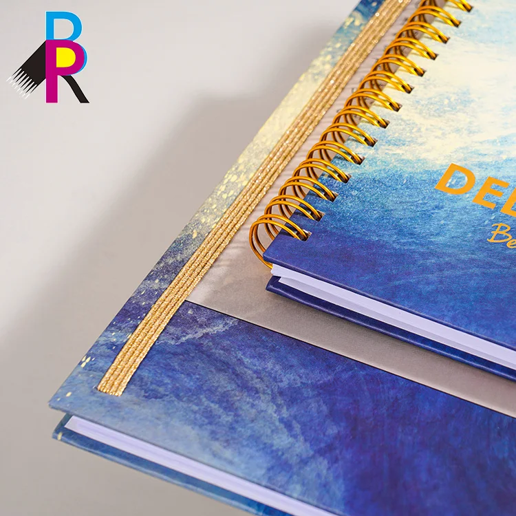 Your own design oem printing hardcover spiral notebooks customizable journals