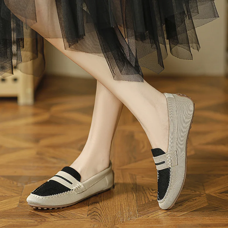 New Arrivals Customized Dress Ballet Shoes Loafers Driving Loafers Flat Casual Flying Weave Boat Flats Shoes For Women