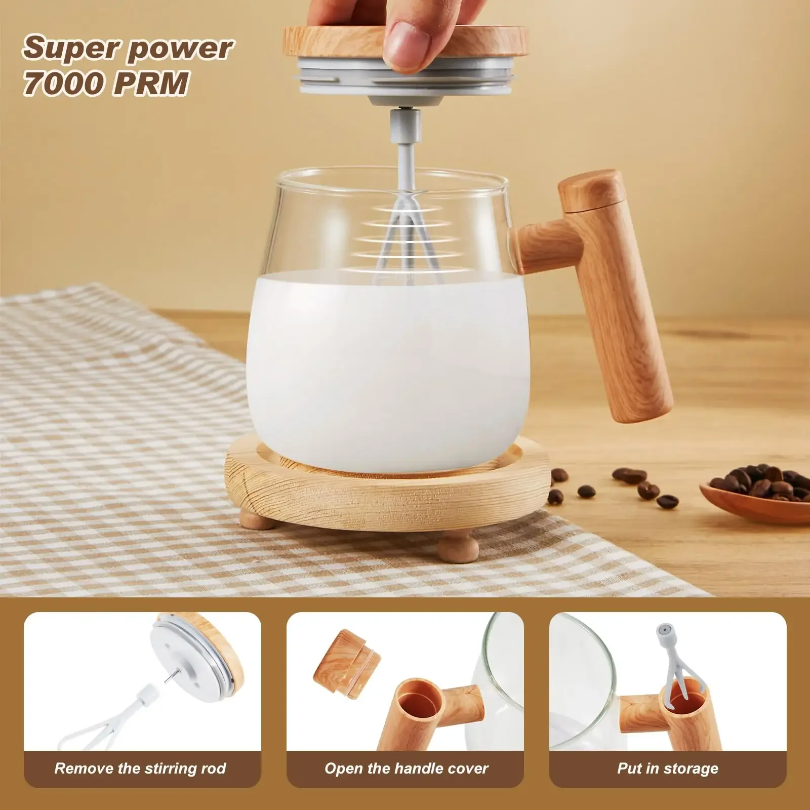400 ML USB Recharging Electric Drinking Shaker Bottle Automatic Self Stirring Mug Mixing Coffee Cup With Multi Storage Handle