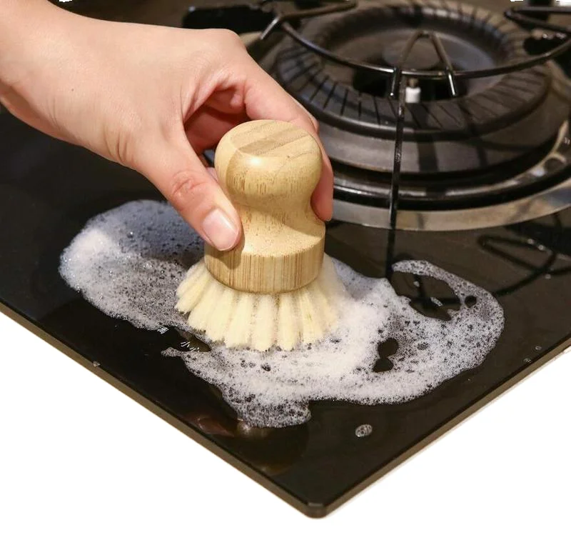 Wooden Dish Brush, Pot Brush and Bottle Cleaner Beech Wood,Natural Bristles Bamboo Scrub Brush for Dishes Plastic Free