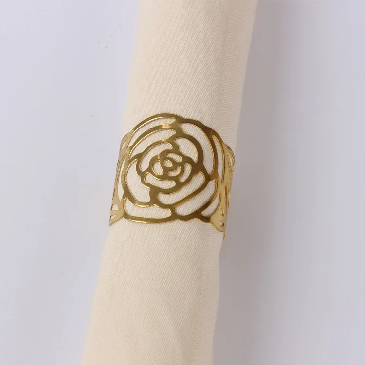 DEACORY Wholesale high quality tableware decoration gold silver kirsite metal hotel restaurant wedding dinner napkin ring