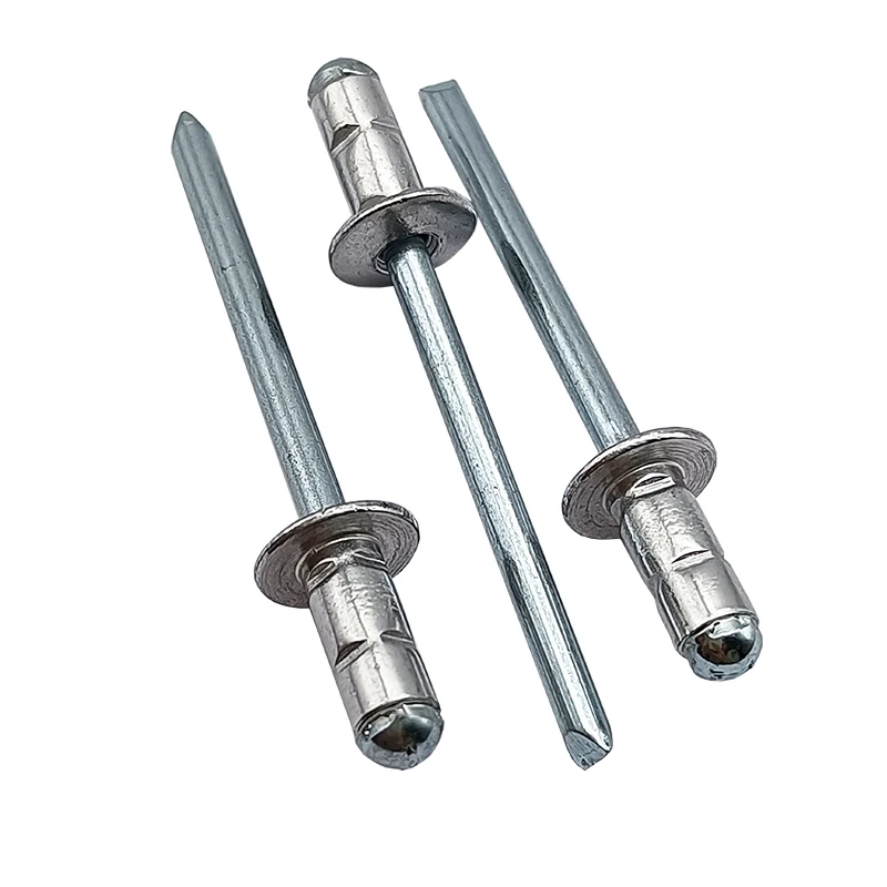 high quality 4.8 * 10 mm multi-grip blind rivet dome head open end aluminum blind rivet with steel pin