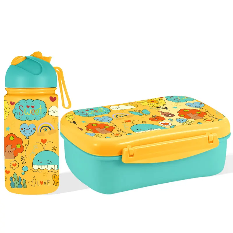ODM design leak-proof 600 ml bento box with Ice tray plastic lunch box for kids