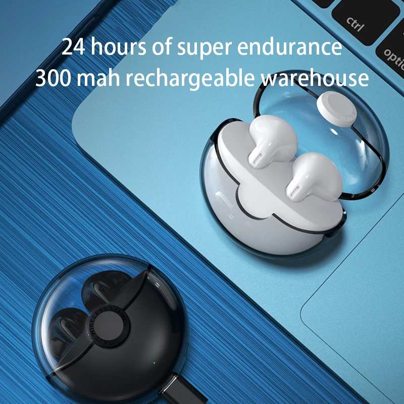 Private Custom XY-90 Transparent Wireless Earphone V5.1 Headphones TWS In-ear Earbuds Stereo Sports Waterproof Gaming Headset