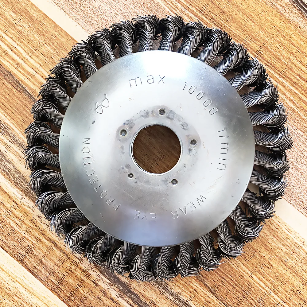 
8 inch trimmer head universal brush cutter metal blades gas weed wacker Steel Wire Wheel Brush Grass Trimmer Head 