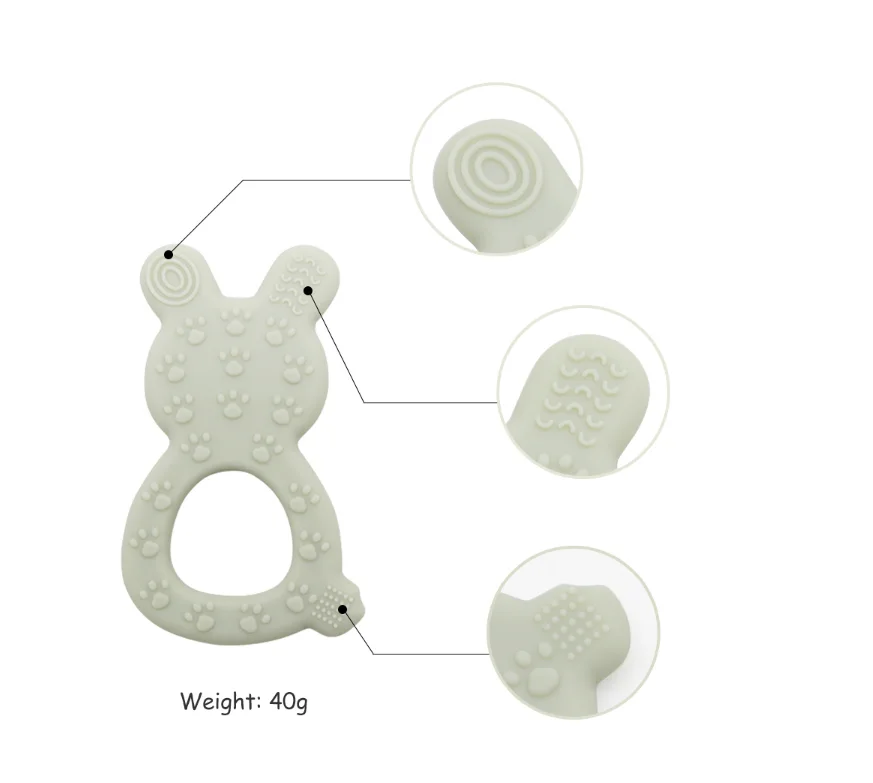 Rabbit Food-Grade Silicone Baby Teether Soft Phone-Shaped Chewing Toys for Boys and Girls Christmas Infant Christmas Gift Idea