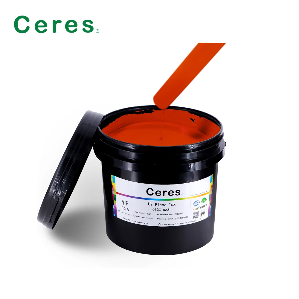 Flash drying UV flexo ink red colour for Viscosity stabilization