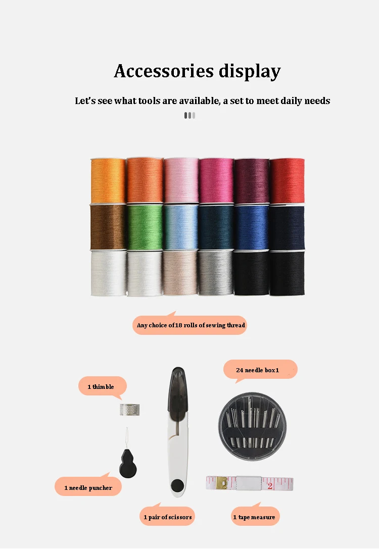2021 New Fashion Design Travel Home use Sewing Kit with accessories Convenient and Storage Suitable for Adults