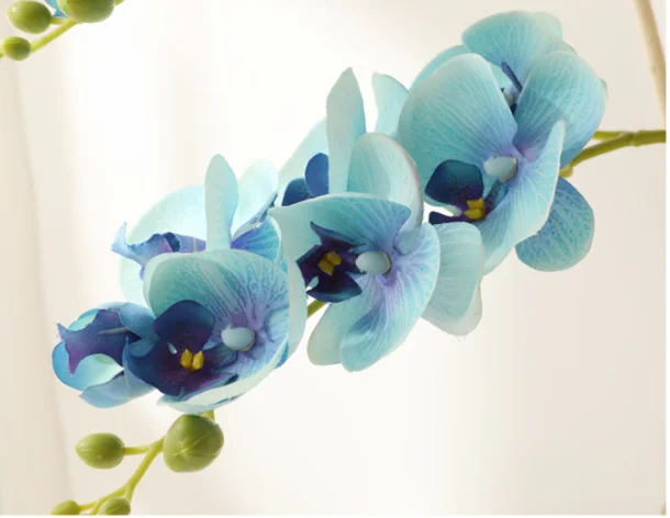 Оптовая продажа, большой Шелковый цветок с одним стержнем, искусственная бабочка, цветок орхидеи