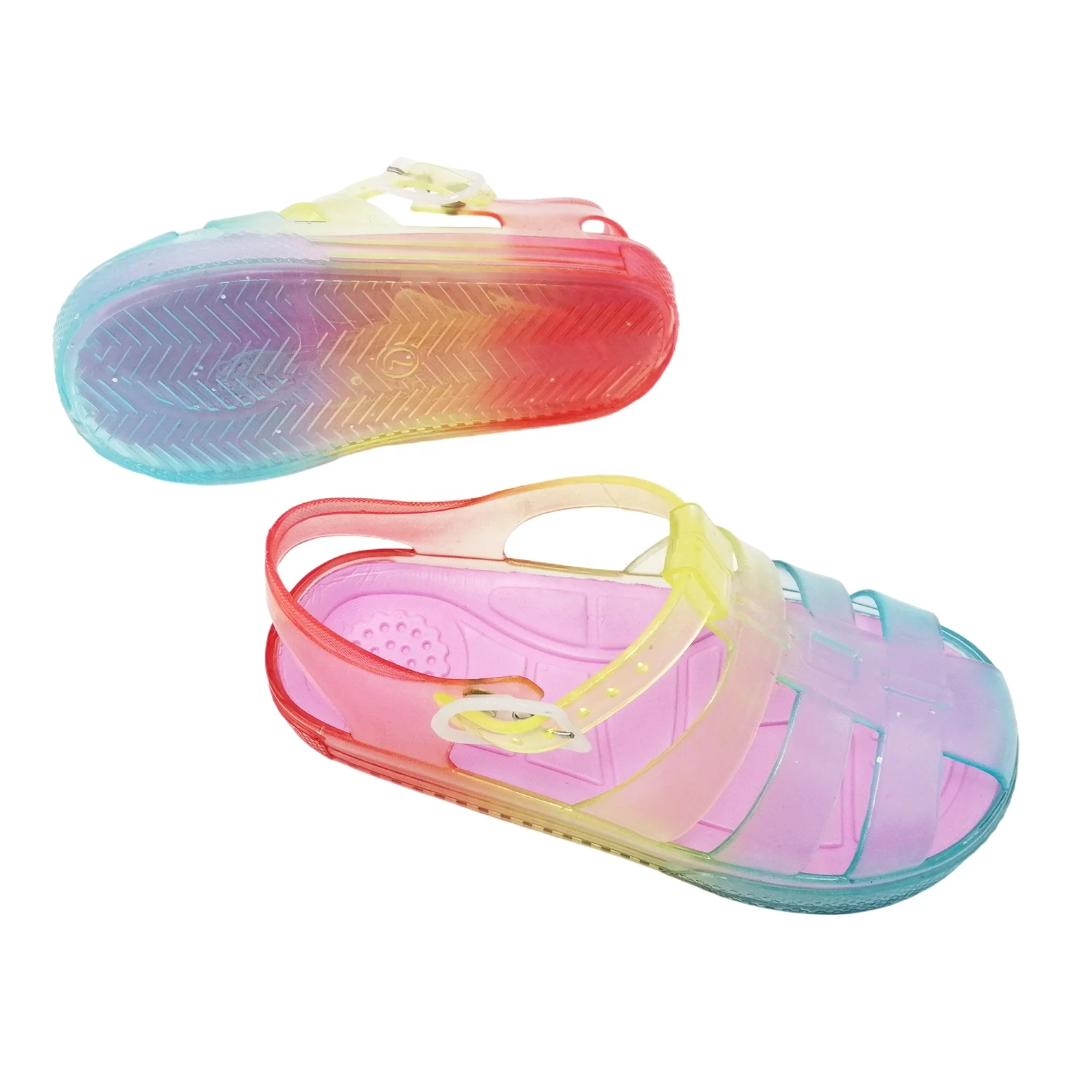 Fancy EVA Sole Kids Shoes Summer Baby Girls Princess Jelly PVC Sandals Shoes For Children