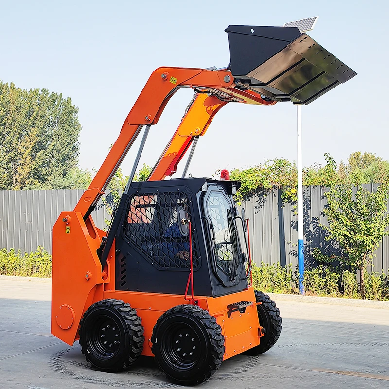 YG Mini Skid Steer Track Loader 3 Pump Rototiller Skid Steer Loader Shovel crocodile Pliers Euro Aufnahme