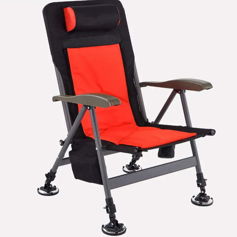 European-Style All-Terrain Folding Fishing Recliner Beach and Camping Chair Fabric for Leisure Fishing Can Lie or Sit
