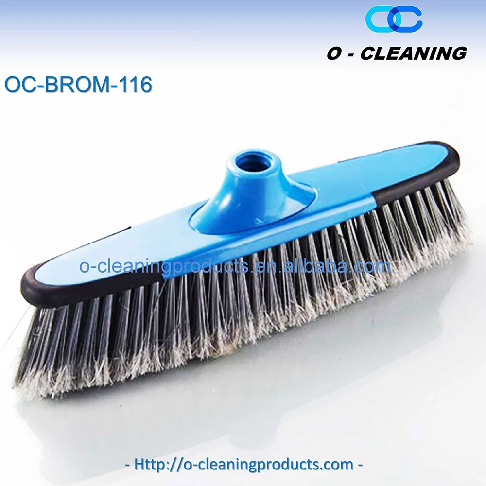 O-Cleaning Household Outdoor Multi-Surface Stiff Floor Scrub Brush Sweeping Broom For Patio Garage Deck Concrete Wood Stone Tile