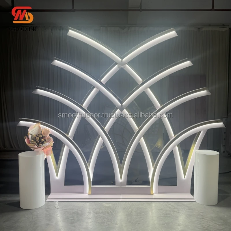 SMOOTH New Design Backdrop Stand Acrylic Background Frame Acrylic Arch With Stage For Wedding Event Decoration