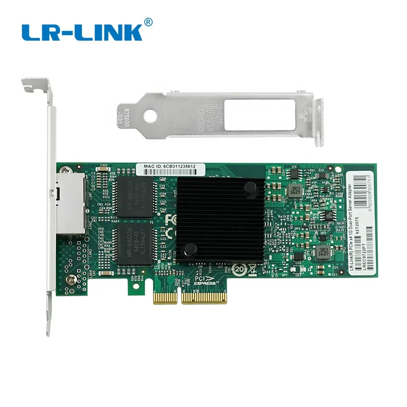 LR-LINK PCI Express X4 10/100/1000Mbps dual RJ45 port Intel I350 chip Ethernet Adapter for Server 2-port NICs