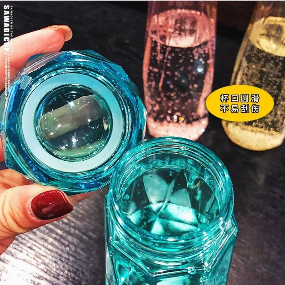 Popular Internet celebrity water ins Cup colorful crystal glasses Diamond gift Cup creative Diamond Glass tumbler