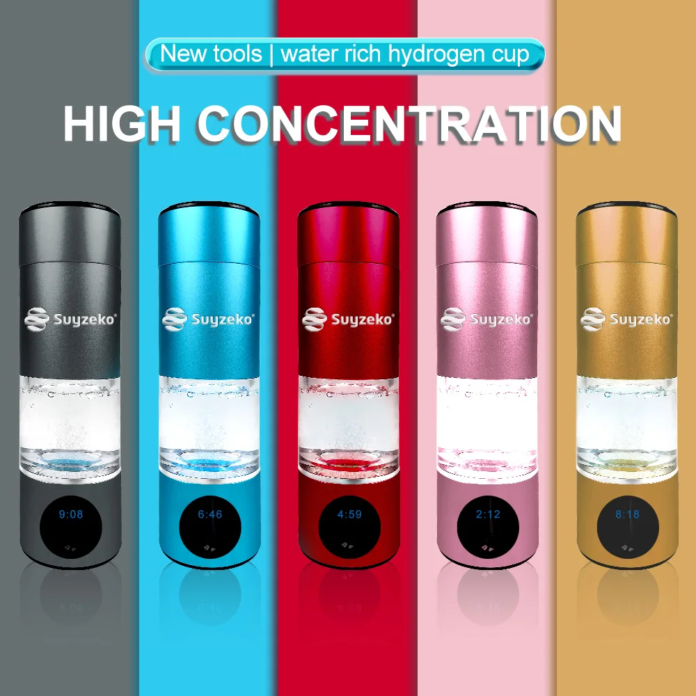 Suyzeko high boron glass SPE hydrogen water making 6000ppb portable molecule hydrogen water drinking cup for health care
