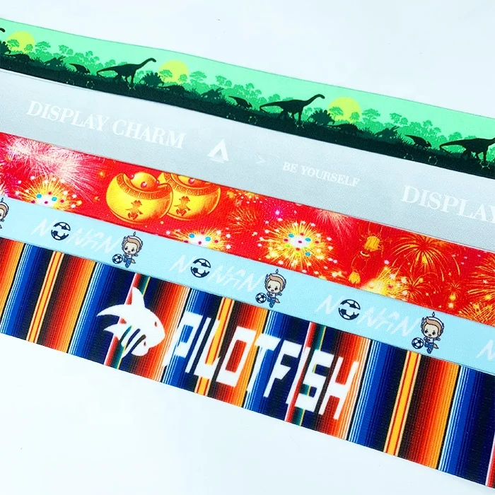 Free Sample High Quality Nylon Rubber Custom Woven Manufacturer Jacquard Elastic Weaving With Logo Colorful Exercise Band