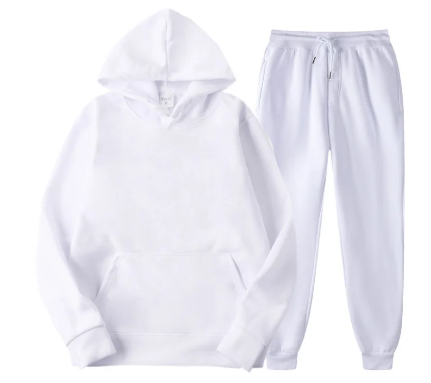 Оптовая продажа с фабрики, повседневный однотонный спортивный костюм для бега с логотипом под заказ, комплект из 2 предметов, женские спортивные штаны и толстовка, комплект