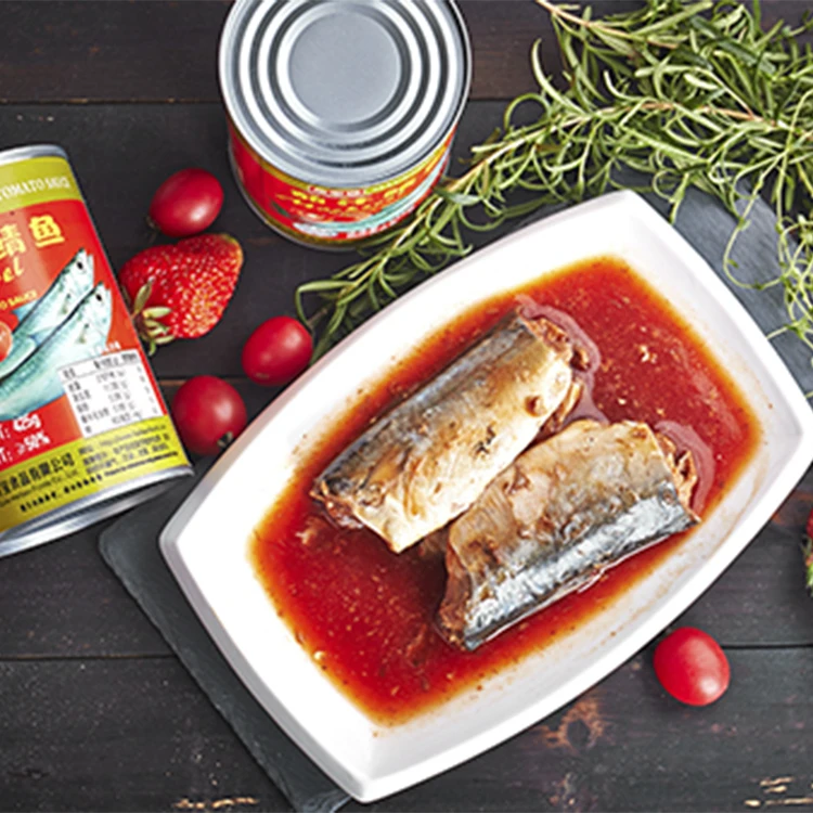 Canned food pacific fish mackerel price horse mackerel in tomato sauce 425g