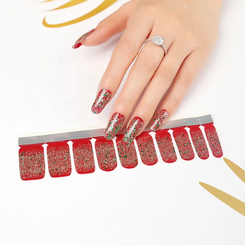 Wholesale Price Manicure Long Lasting Nail Stickers Butterfly Luxury 20pcs Dry Nail Polish Strips