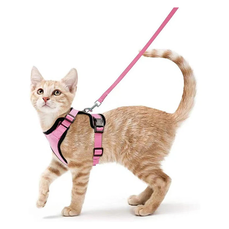Easy Adjustable Pet Cat Harness And Leash Esca proof Vest Harness Leash Set Breathable Cat Jacket Cat Harness