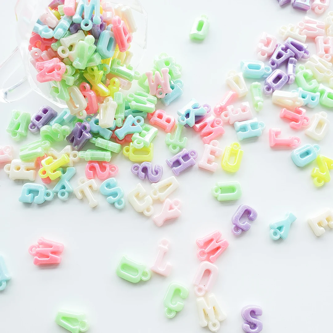 Chen Ming Jewelry 500 g Acrylic Alphabet Letter Charms A-Z Beads ABC Beads for Jewelry Making Bracelets Necklaces Key Chains