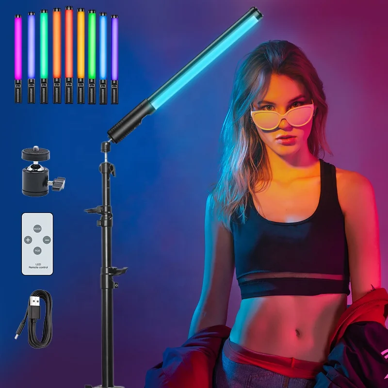 Цветные лампы RGB для фотосъемки, портативная ручная лампа с дистанционным управлением, освещение для фотосъемки в реальном времени, светодиодная лампа заполняющего света для видеосъемки
