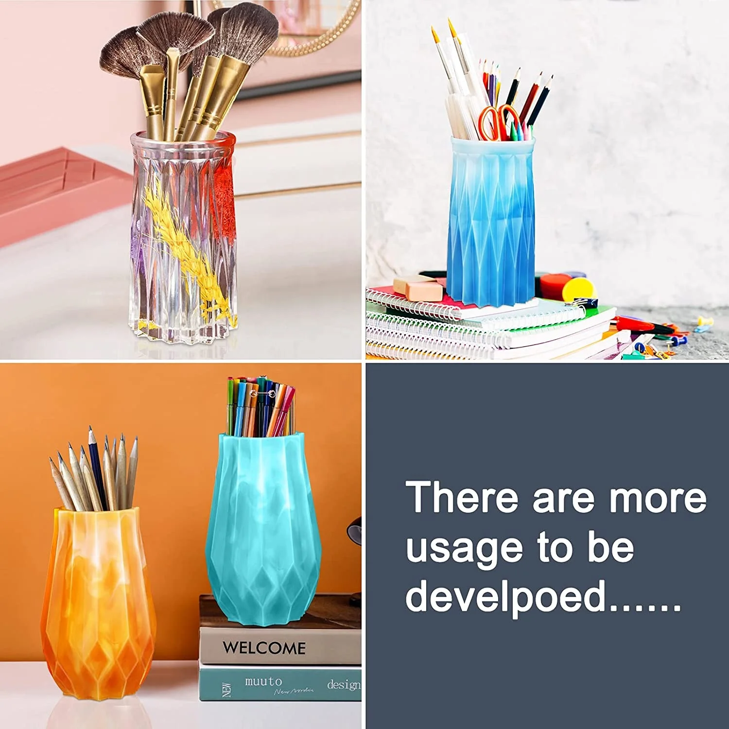 Resin Molds for Small Tall Vase Bud Vase Silicone Molds Kit with Twine Epoxy Casting Flower Vase Molds