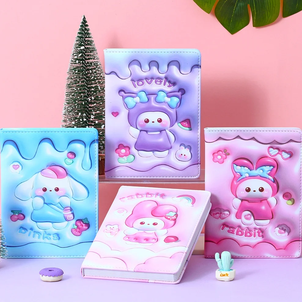 Gift Creative Trends Soft Cover Sewing Notepad Thermal Binding Pu Imitation Leather Printed Notebook with