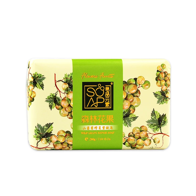 
ZP10008 Wild Grape Repair Firming Soap 200g white rectangular wild grape ectract fruit fragrance soap 