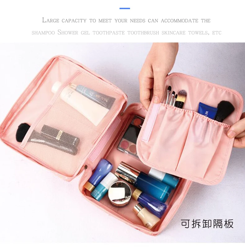 
Cosmetic Bag Custom Private Label Waterproof Polyester Toilet Bag Travel Makeup Cosmetic Bag 