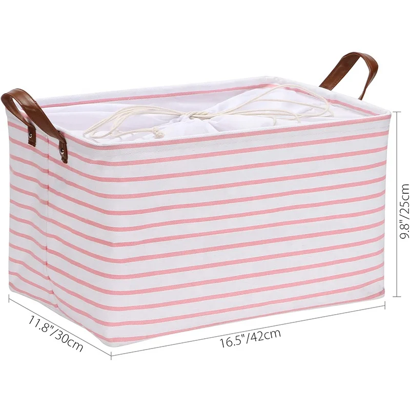 Collapsible Polyester Storage Basket  Home Organizer Storage bin box Solution for Office, Bedroom, Closet
