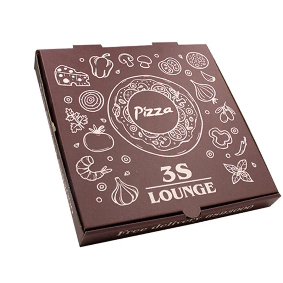 High Quality custom Logo Paper pizza box custom printed Corrugated Pizza Box with colorful printing china factory