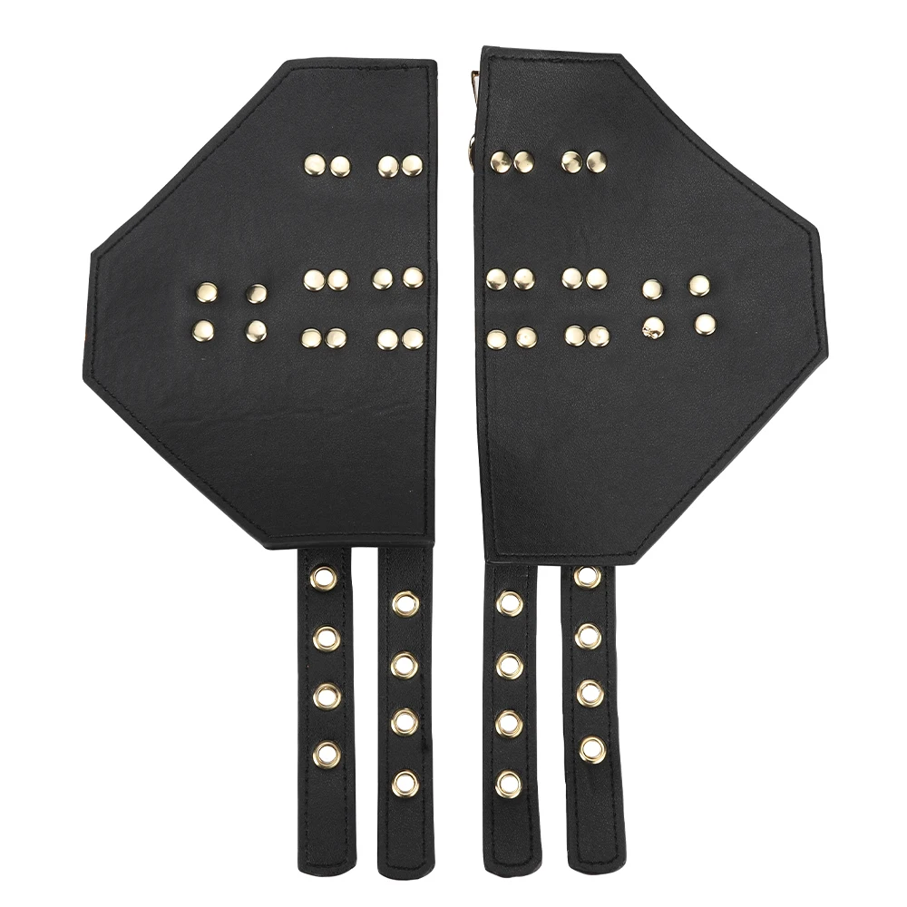 Bondage Gear Black PU Leather Handcuffs with Buckle Colorful BDSM Sex Toy Kit for Adults Including Chastity Belt