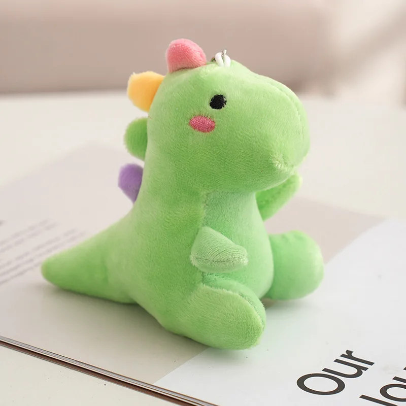 wholesale 12 Cm Cartoon Cute Dinosaur Soft Animal Stuffed Plushie Keychain Custom Keychain Pendants Key Ring Stuffed Animals Toy